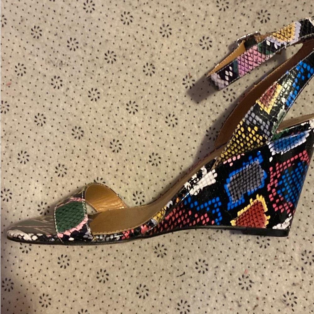 Chic Black and Blue Wedges with High Heel